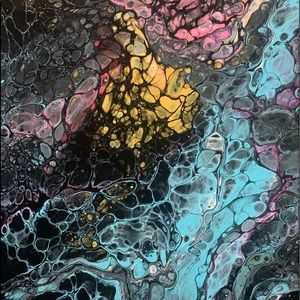 “Parlor” Original Pour Painting on canvas